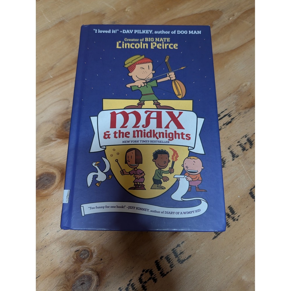 Lincoln Peirce Max & the Midknights Kids Hardcover Blue Good Illustrated Novel